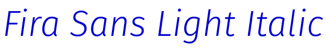 Fira Sans Light Italic police de caractère